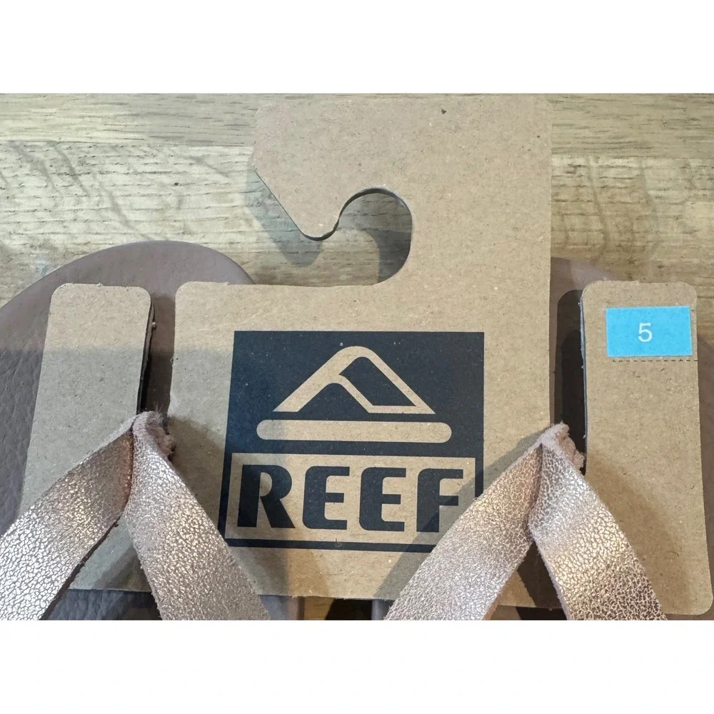 Reef Metallic Bronze Thong Sandals - Rose Gold Straps